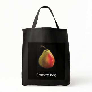 PEAR: OIL PASTEL REALISM: GROCERY BAG bag
