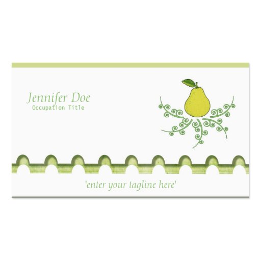 Pear on White Business Card Templates