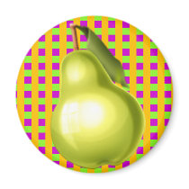 Pear Plaid magnets by JuJuGarden Pear Plaid magnets