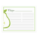 Pear Recipe Card Postcards
