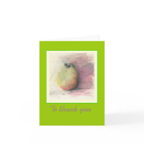 Pear Sketch Thank You Greeting Cards
