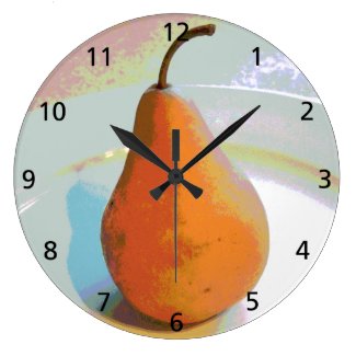 Pear Still Life Clock