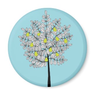 Pear Tree Art Magnet magnet