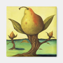 Pear Tree Fridge Magnet