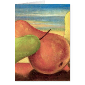 Pear Tropical Fruits Painting - Multi Greeting Card