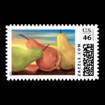 Pear Tropical Fruits Painting - Multi stamps