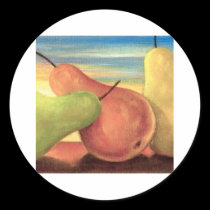 Pear Tropical Fruits Painting - Multi stickers