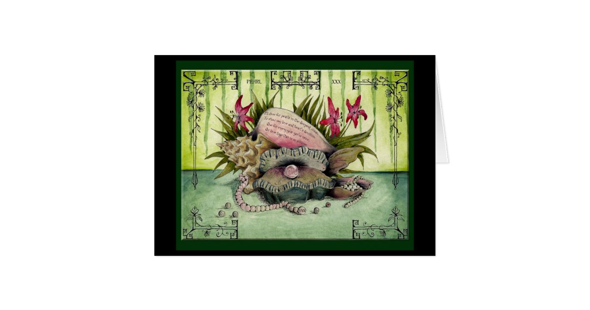 Pearl 30th year Wedding Anniversary gift card Zazzle