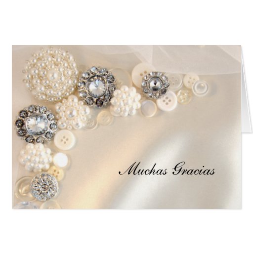 ... and Diamond Buttons Spanish Thank You Note Greeting Card Zazzle