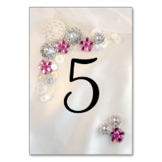 Pearl and Pink Diamond Buttons Table Numbers Table Cards