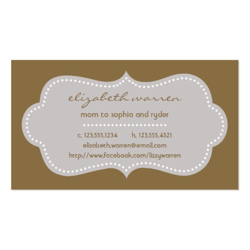 Pearl Chic Moderna Mommy Calling Card Business Card