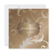 Pearl+copper Swirls, Wedding Invitations
