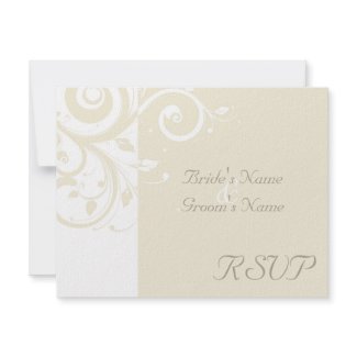 Pearl Cream Reverse Swirl Wedding Matching RSVP invitation