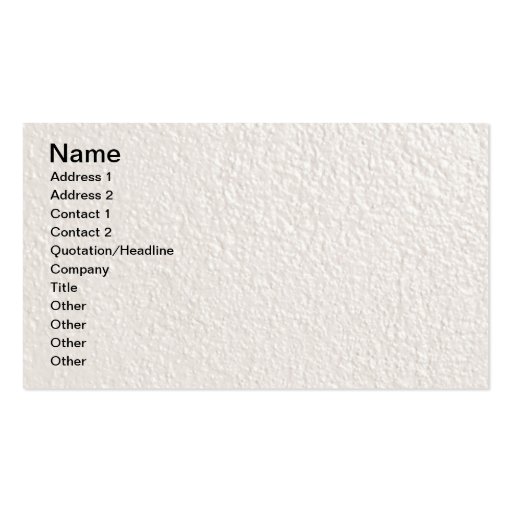 PEARL creamy white textured backgrounds templates Business Card (front side)