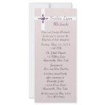 Pearl Cross Slim Baptism Invitation Personalized Rack Card