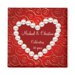 Pearl Heart and Swirls 30th Anniversay Magnet