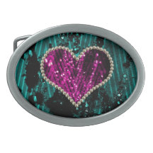 Pearl Heart Oval Belt Buckles