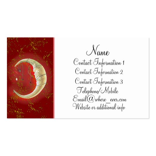 Pearl Moon Red Business Card (front side)