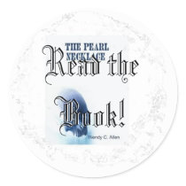 Pearl Necklace Distressed Round Stickers by eelkat Pearl Necklace Distressed Round Stickers