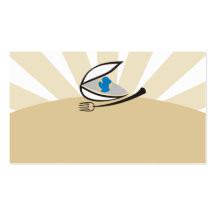 Pearl oyster clam seafood fork world cuisine busin business card