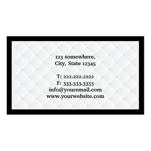 Pearl Quilt Cosmetologist Business Card (back side)