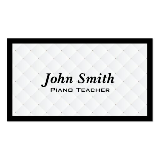 Pearl Quilt Piano Teacher Business Card (front side)
