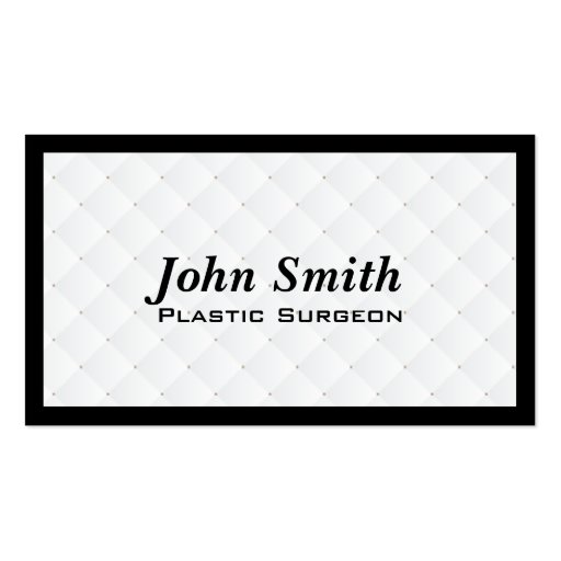 Pearl Quilt Plastic Surgeon Business Card (front side)