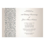 Pearl Silver Border 25th Anniversary Party Invitation