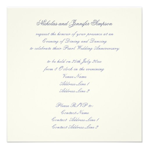 Pearl Wedding Anniversary with Diamonds & Pearls Custom Announcement