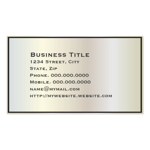 Pearlized  Corporate  Business Card (back side)