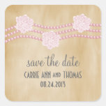 Pearls and Flowers Save the Date Stickers, Pink