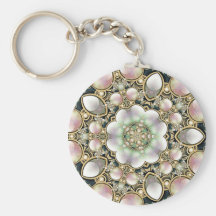 Pearls and Gold Kaleidoscope Key Chain