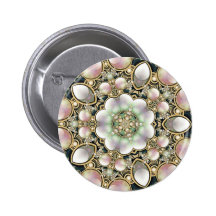 Pearls and Gold Kaleidoscope Pins