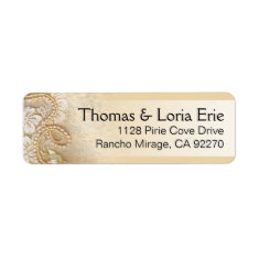Pearls and Lace | eggshell Return Address Label