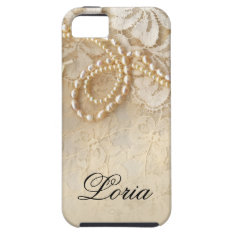 Pearls and Lace Signature | eggshell Case For iPhone 5/5S
