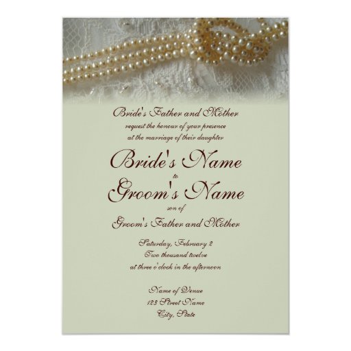 wedding invitations with pearls pearls and lace wedding invitation formal zazzle wedding invitations with pearls pearls and lace wedding invitation formal zazzle