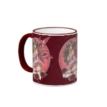 pearl, rose, pink, flower, fairy, pinup, sexy, lingerie, elf, goth, gothic, zerick, fantasy, delphine, levesque, demers, art, Mug with custom graphic design