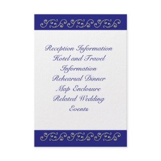 Pearls and Sapphire Blue Enclosure Card zazzle_invitation