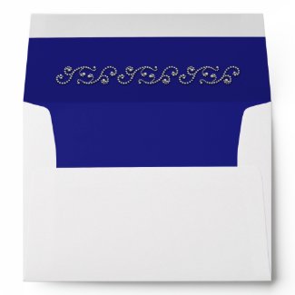 Pearls and Sapphire Blue Invitation Envelope zazzle_envelope