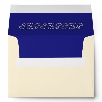 Pearls and Sapphire Blue Invitation Envelope