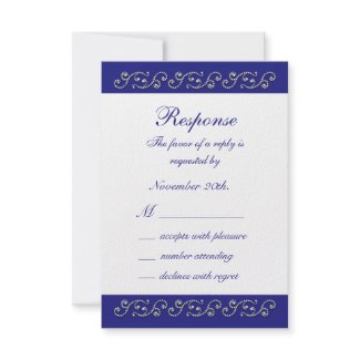 Pearls and Sapphire Blue RSVP zazzle_invitation