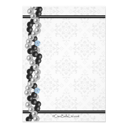 Pearls, Diamonds And Damask Surprise Party Inivte Personalized Invitation