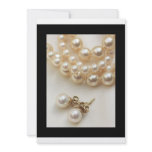 pearls earrings in black custom invite