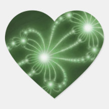 Pearls from the Deep 1 Green Heart Sticker