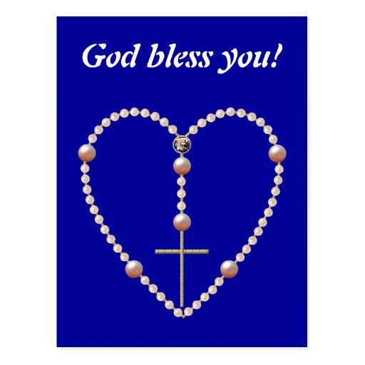 "Pearls" heart shaped Rosary Postcard