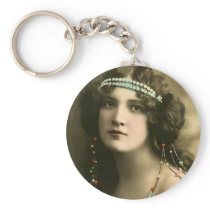 Pearls in Her Hair Key Chain
