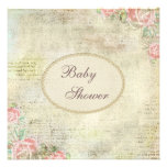 Pearls & Lace Shabby Chic Roses Baby Shower Custom Invite