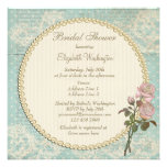Pearls & Lace Shabby Chic Roses Bridal Shower Invite