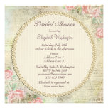 Pearls & Lace Shabby Chic Roses Bridal Shower Invite
