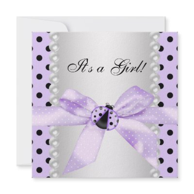 Cheap Ladybug Baby Shower Invitations on Pearls Ladybug Purple Black Baby Girl Shower Personalized Invitations